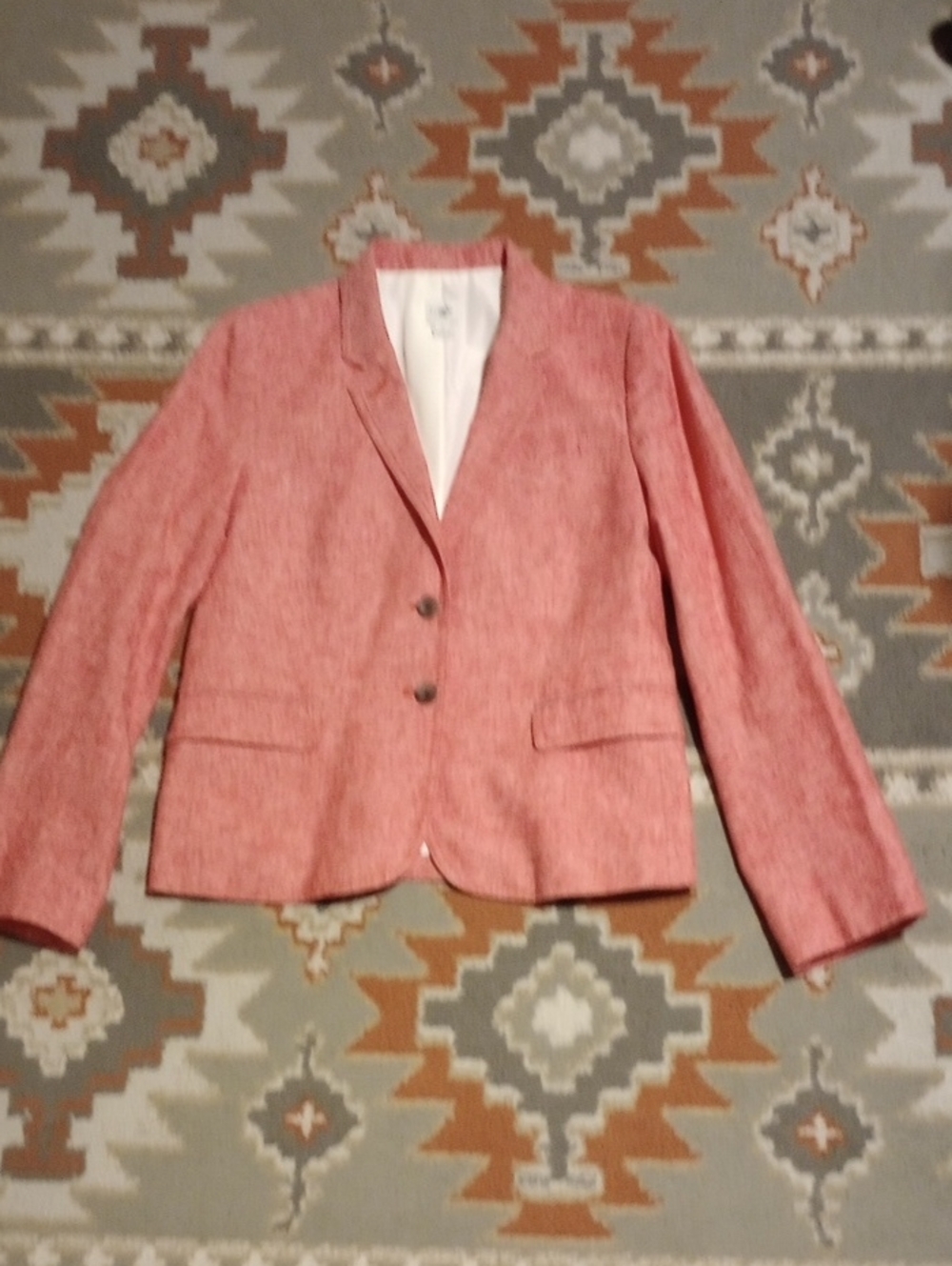 Women’s Red Linen Blend Two-Button Blazer